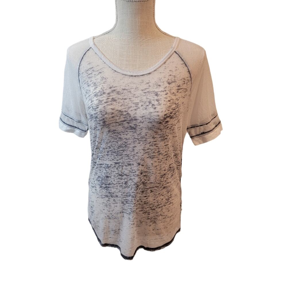 PrAna Black/White Cleo Burnout Jersey Knit Tee Size XS